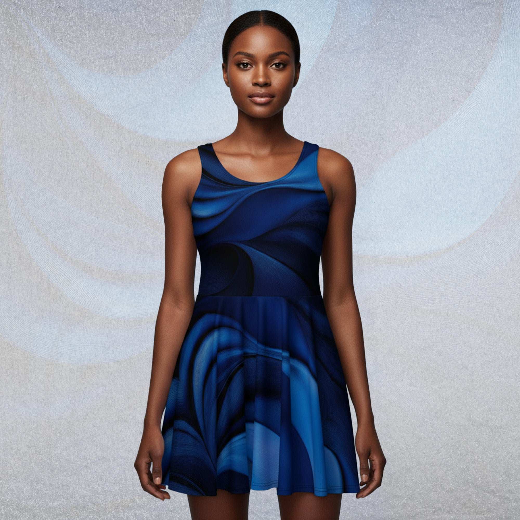 Women's Deep Blue Skater Dress (No.02)