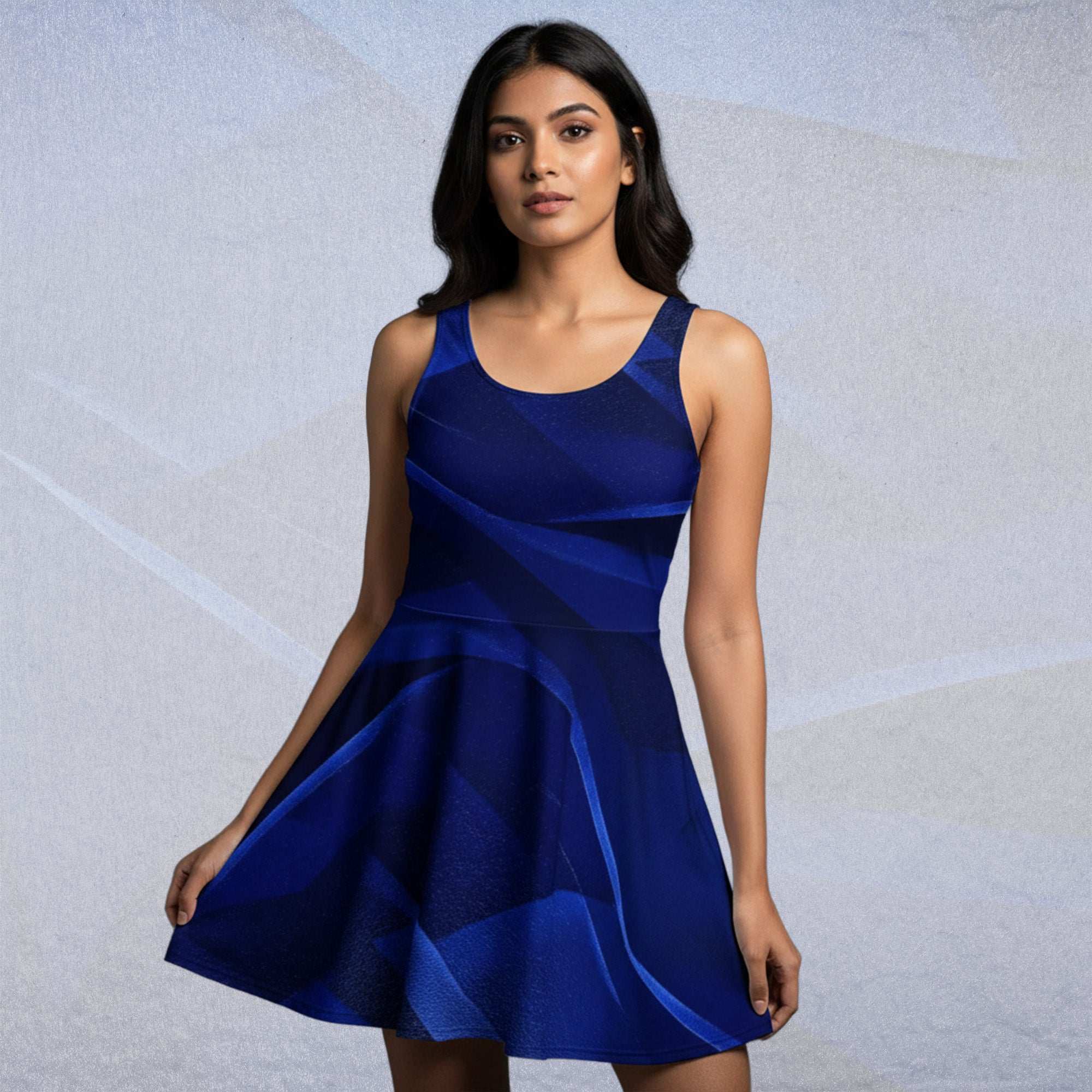 Women's Deep Blue Skater Dress (No.07)