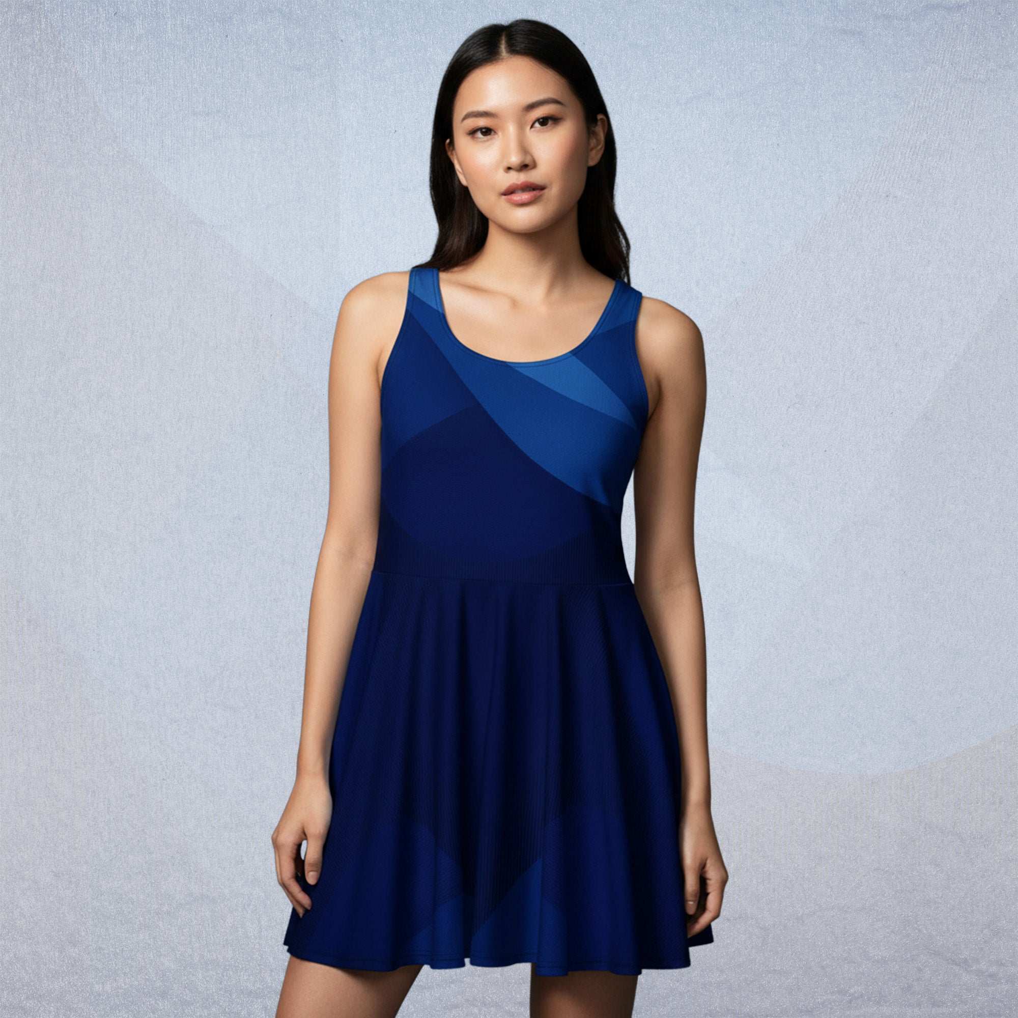 Women's Deep Blue Skater Dress (No.08)