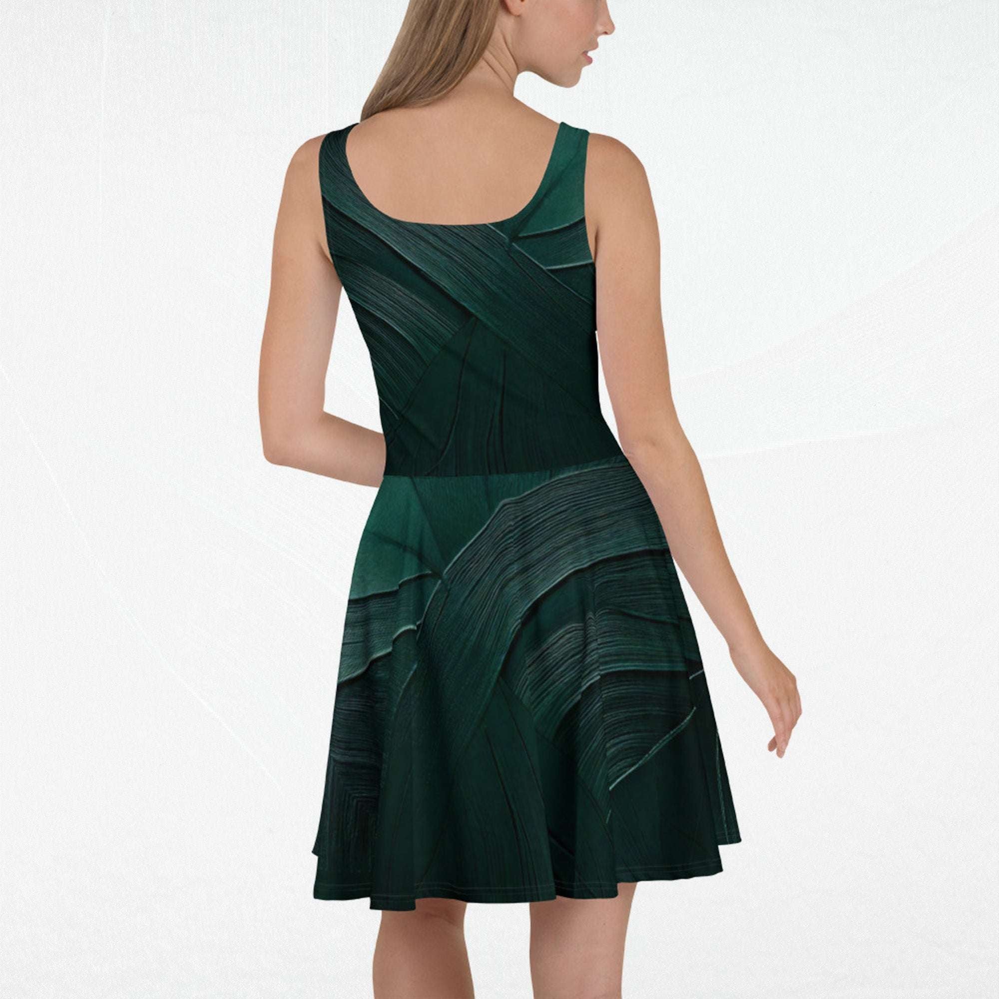 Women's Deep Green Skater Dress (No.03)