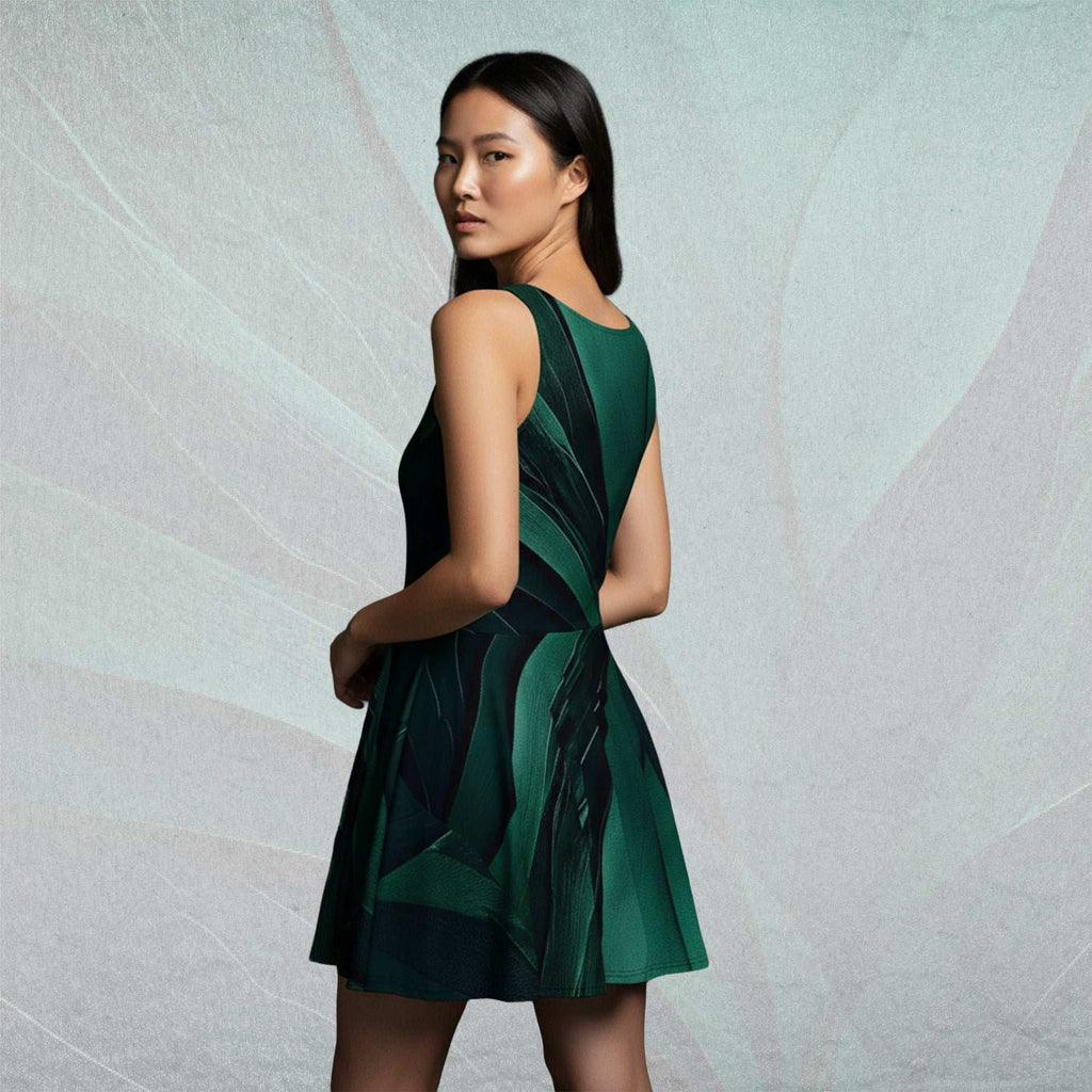 Women's Deep Green Skater Dress (No.04)