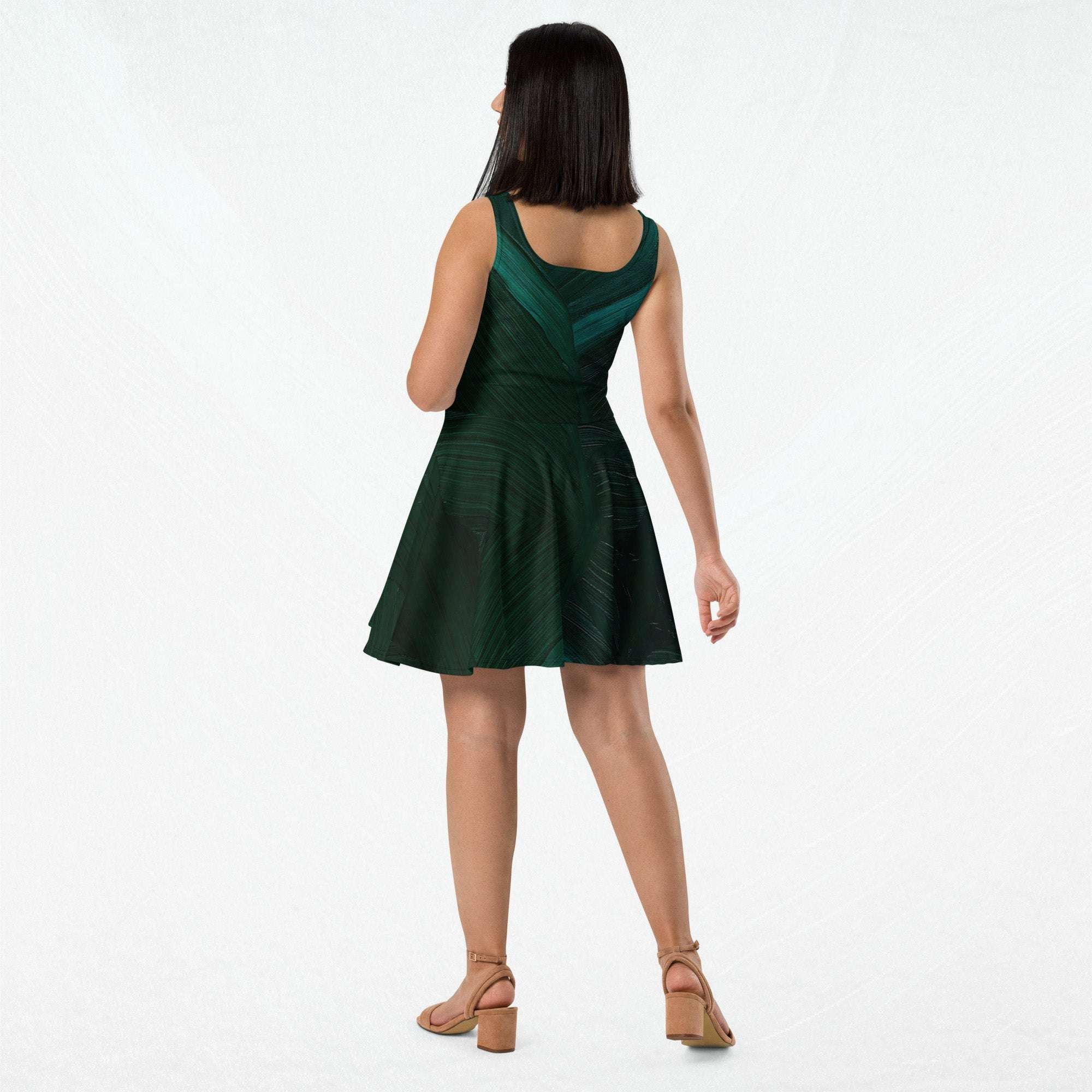 Women's Deep Green Skater Dress (No.10)