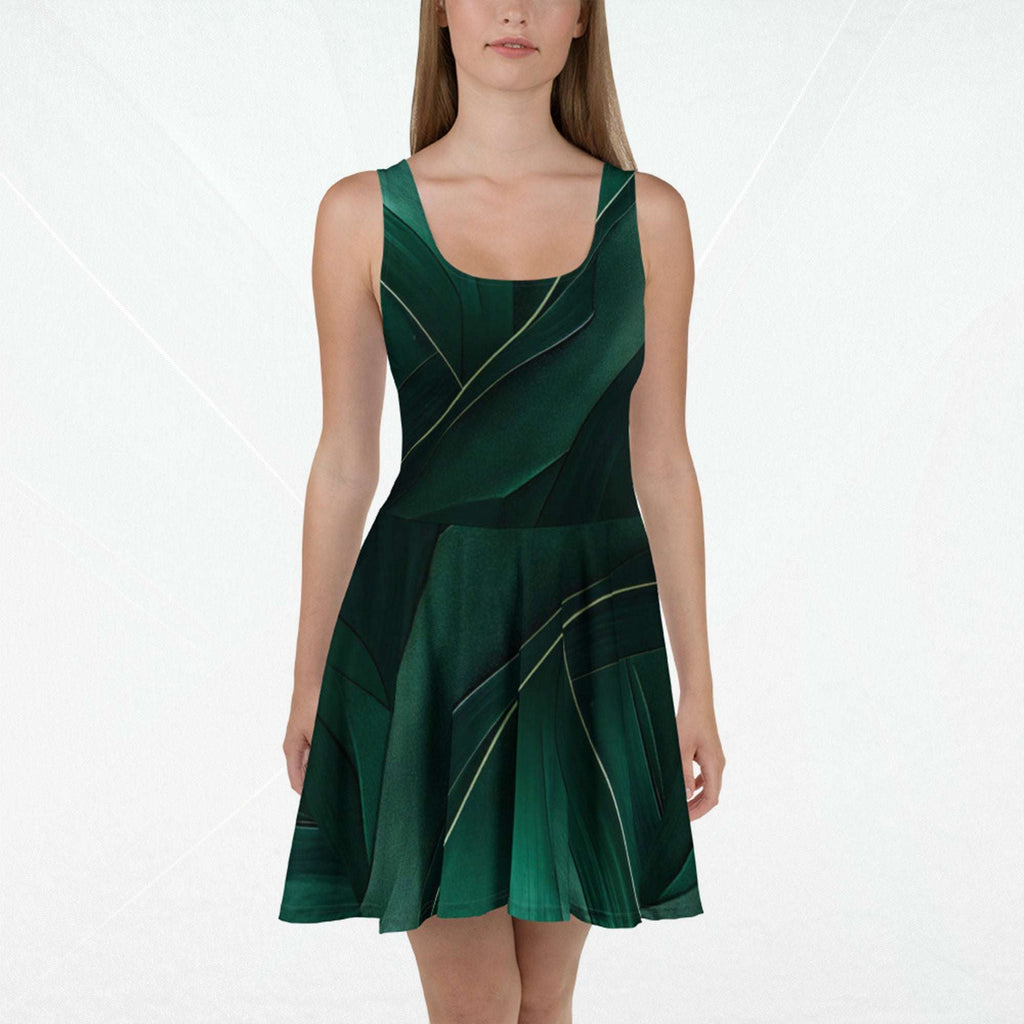Women's Deep Green Skater Dress