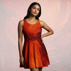Women's Deep Orange Skater Dress (No.07)