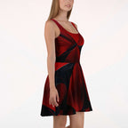 Women's Deep Red Skater Dress (No.05)