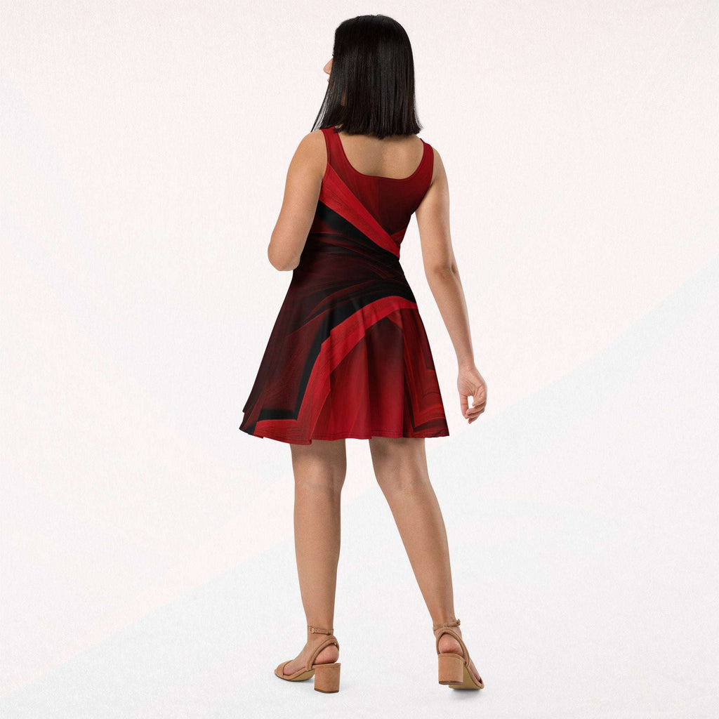 Women's Deep Red Skater Dress (No.06)
