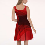 Women's Deep Red Skater Dress (No.07)
