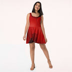 Women's Deep Red Skater Dress (No.08)
