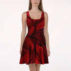Women's Deep Red Skater Dress (No.09)