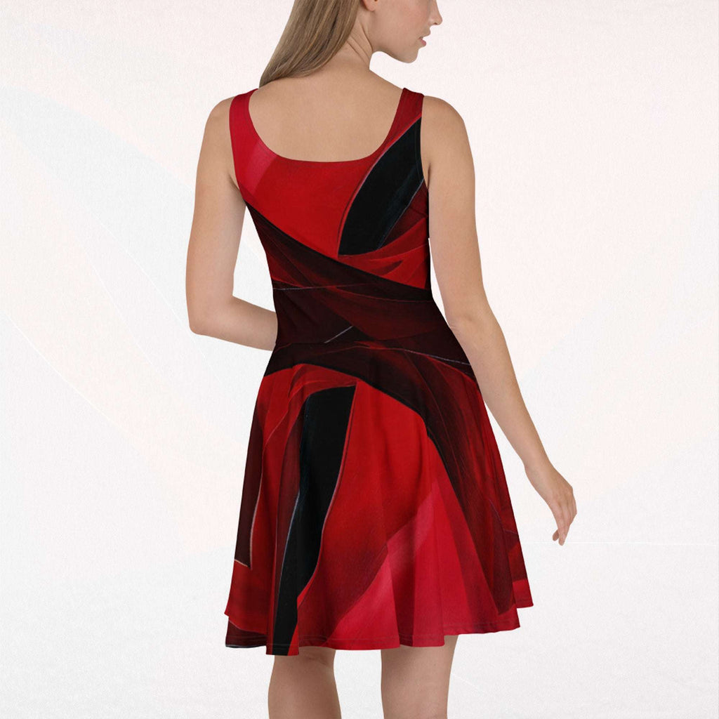 Women's Deep Red Skater Dress