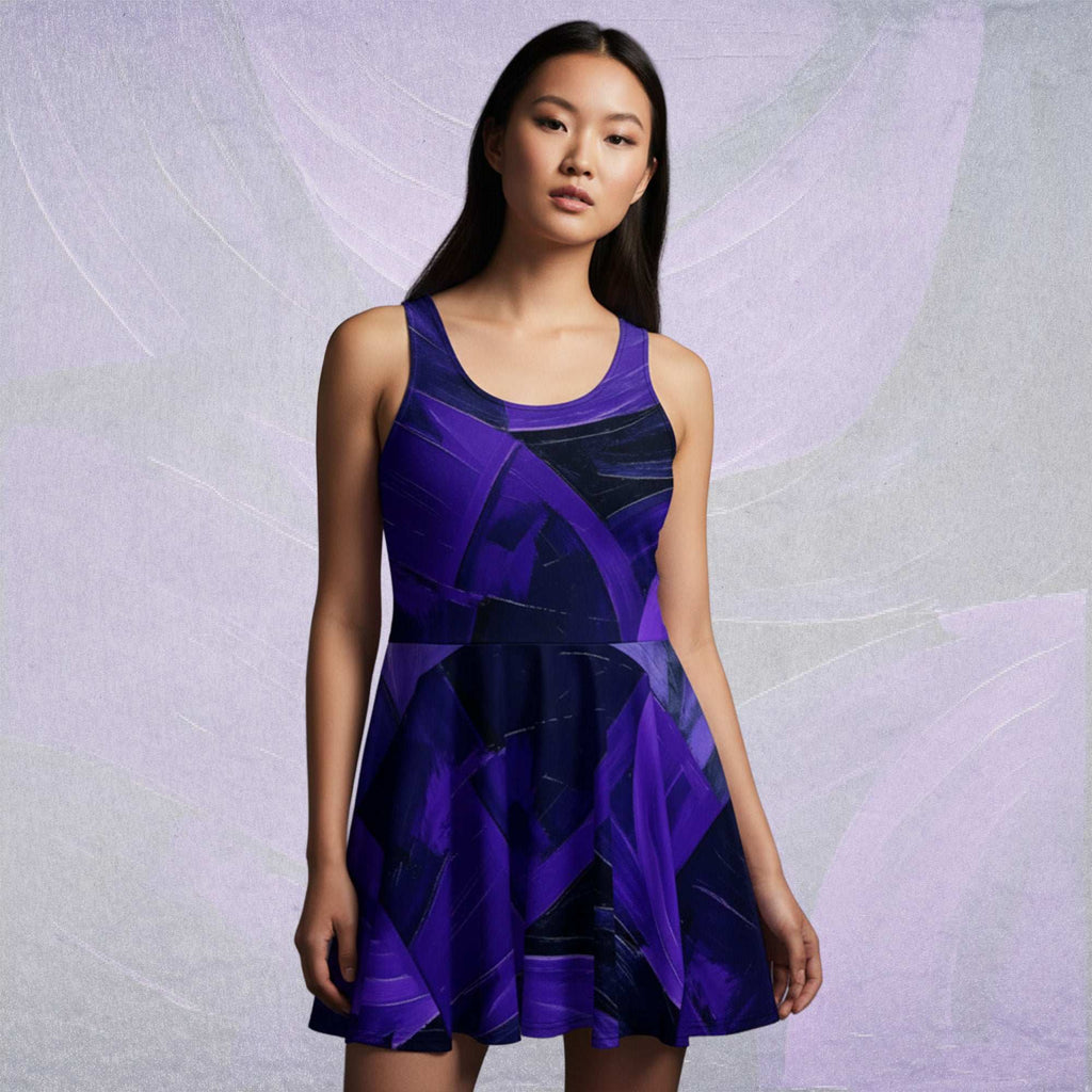 Women's Deep Violet Skater Dress (No.04)