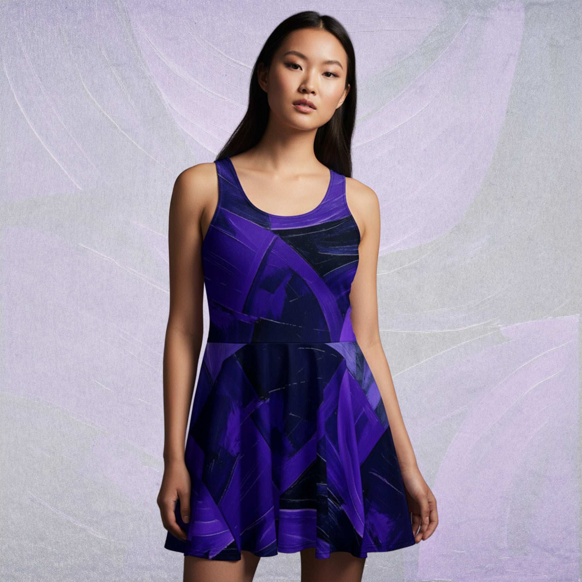 Women's Deep Violet Skater Dress (No.04)