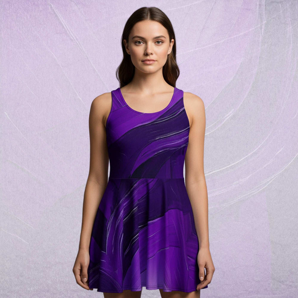 Women's Deep Violet Skater Dress (No.05)