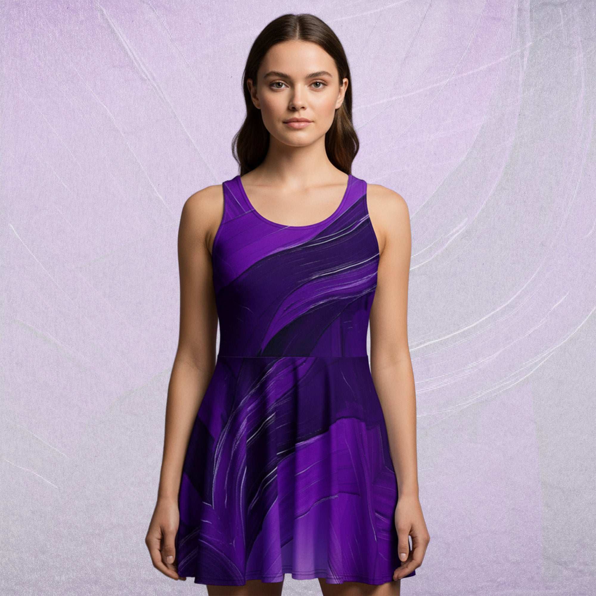 Women's Deep Violet Skater Dress (No.05)