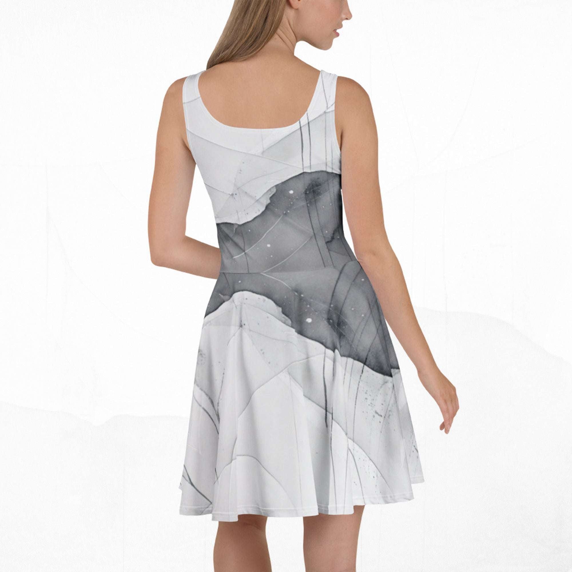 Women's Deep White Skater Dress (No.03)