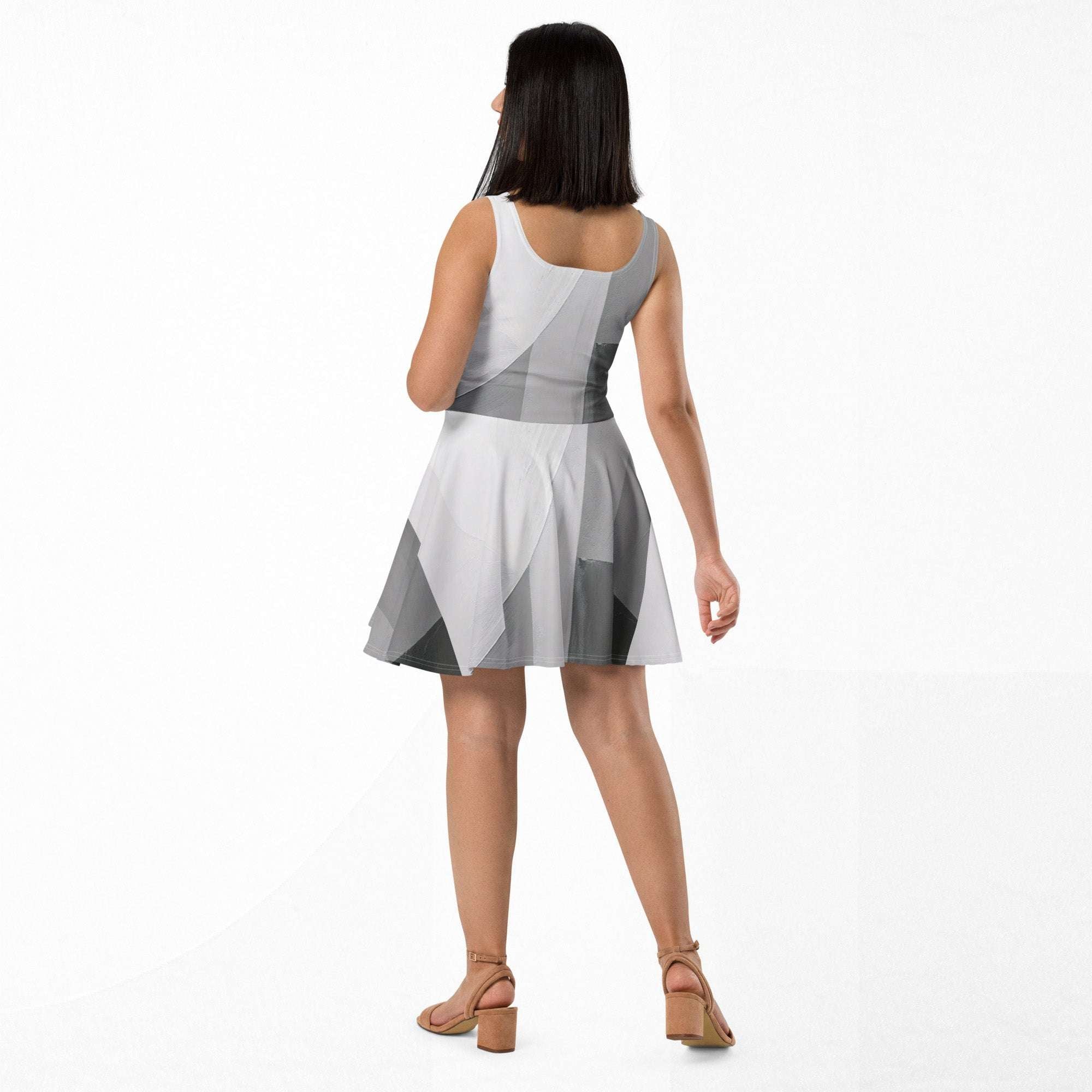 Women's Deep White Skater Dress (No.04)
