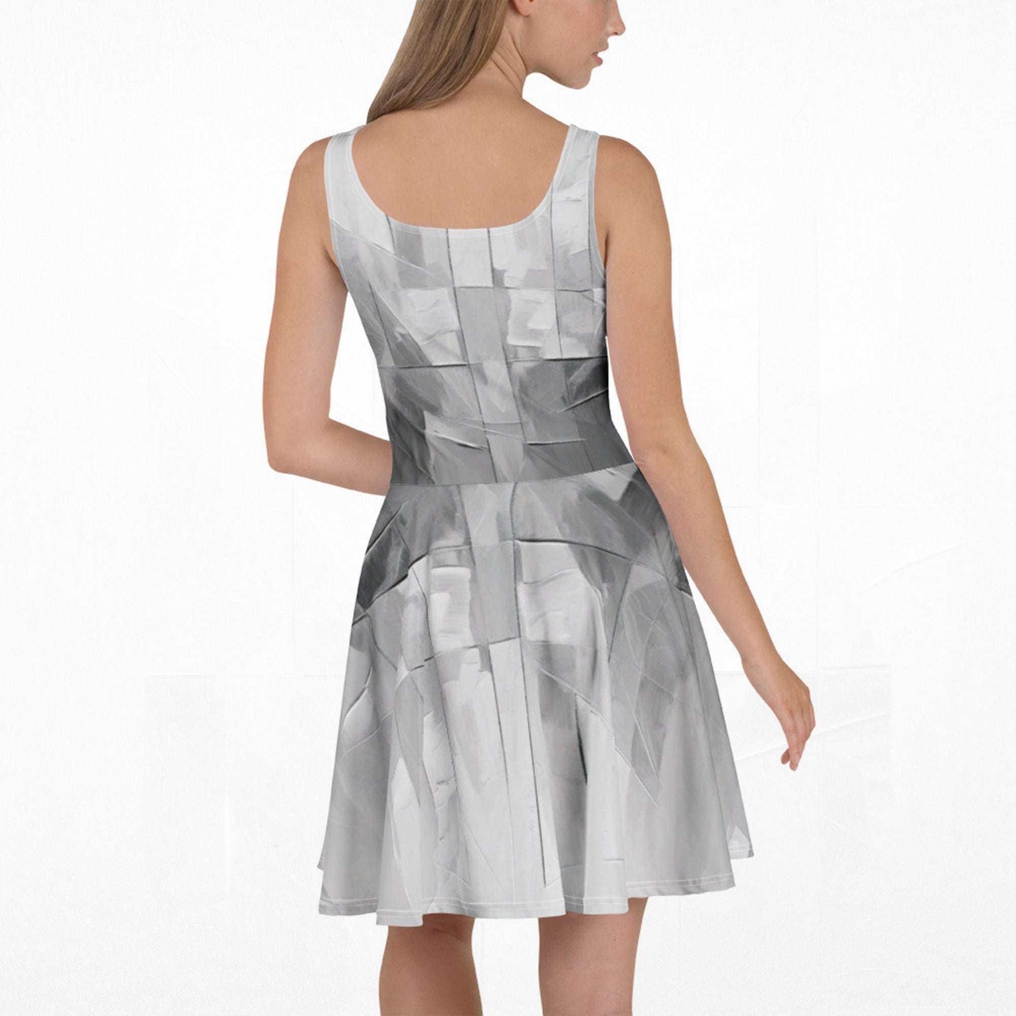 Women's Deep White Skater Dress (No.07)