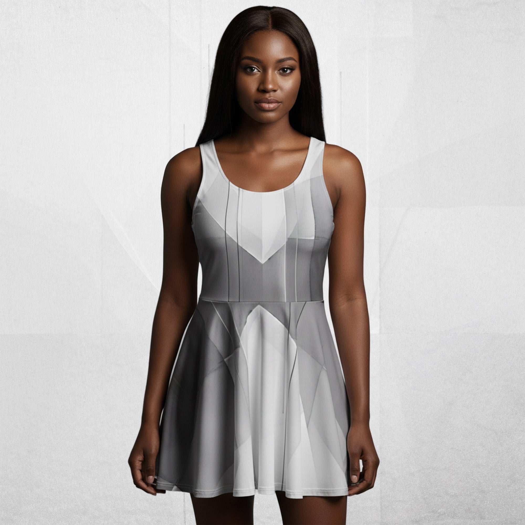 Women's Deep White Skater Dress (No.10)