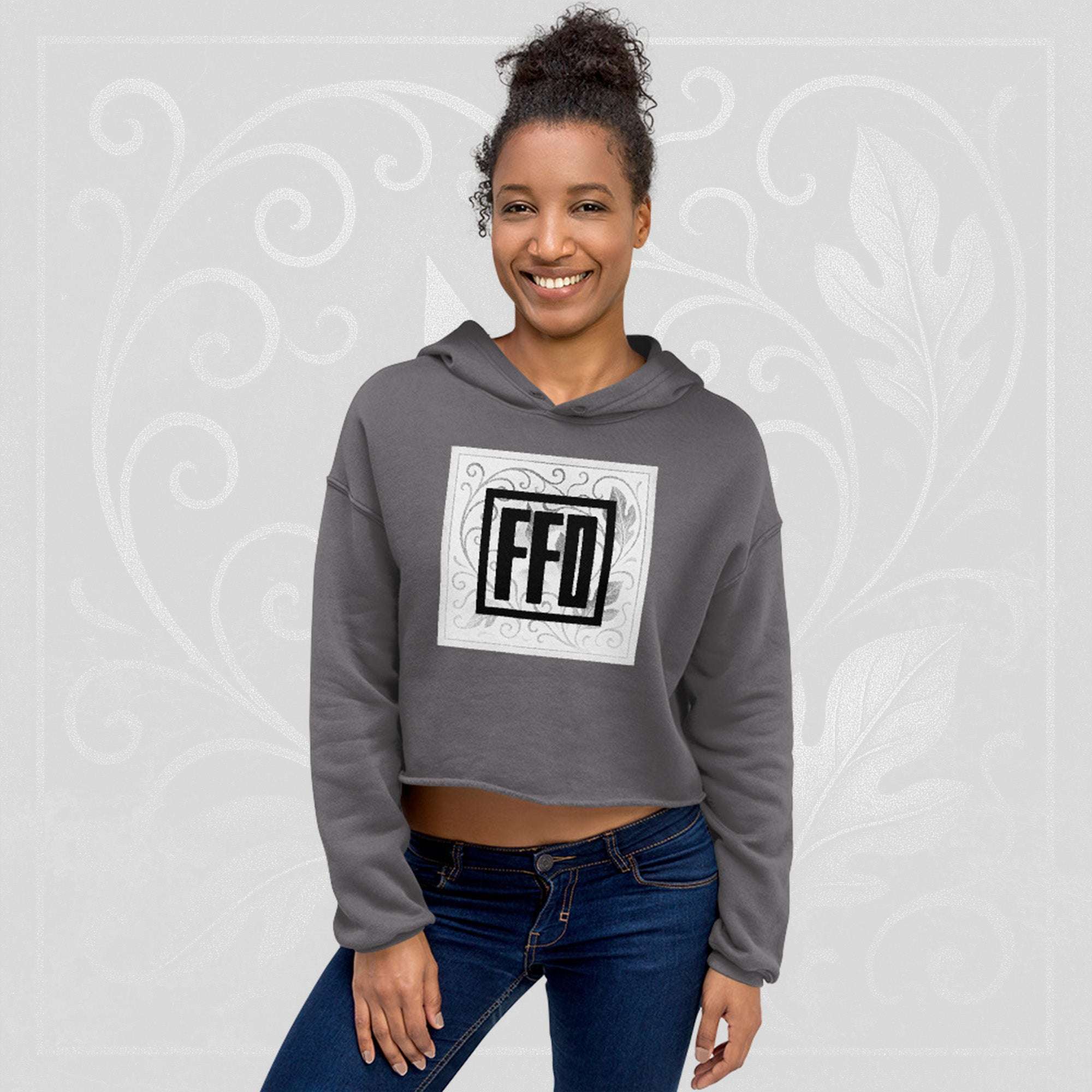 Women’s FrameEdge Crop Hoodie (No.12)