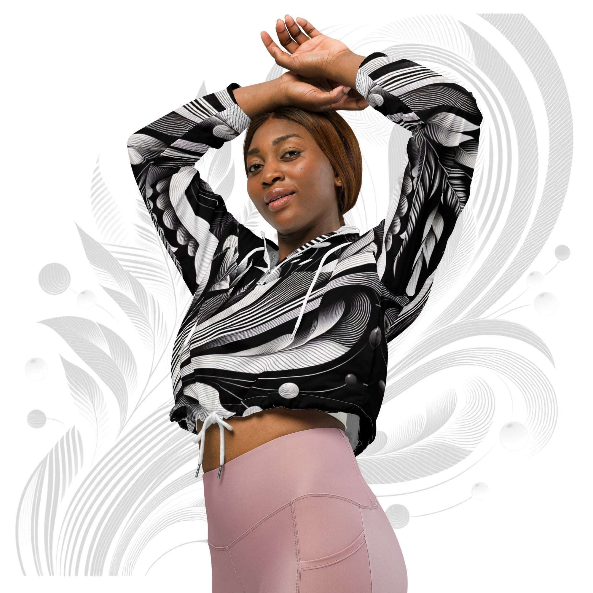 Women's ICN Cropped Windbreaker Print (No.04)