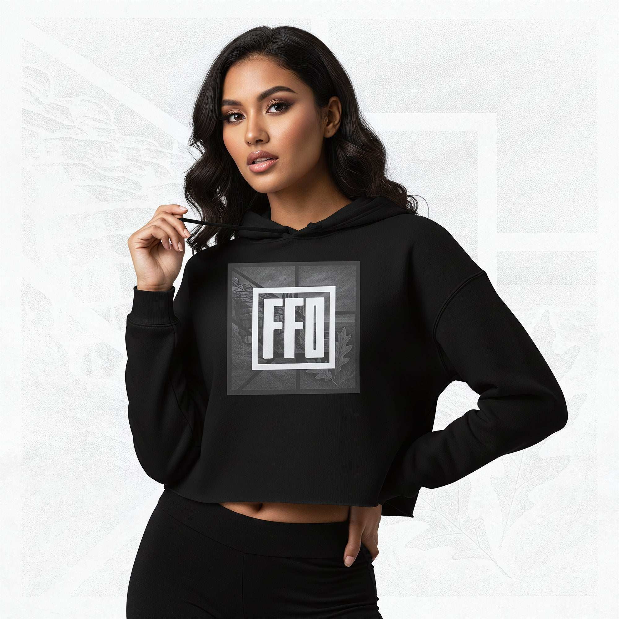 Women’s FrameEdge Crop Hoodie (No.07)