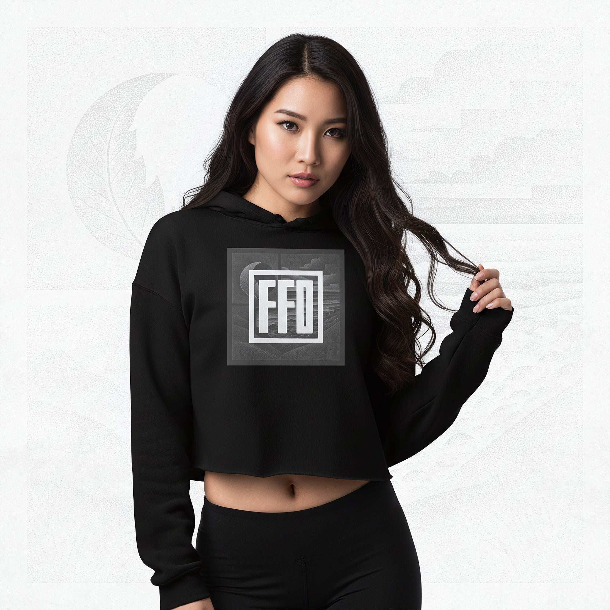 Women’s FrameEdge Crop Hoodie (No.08)