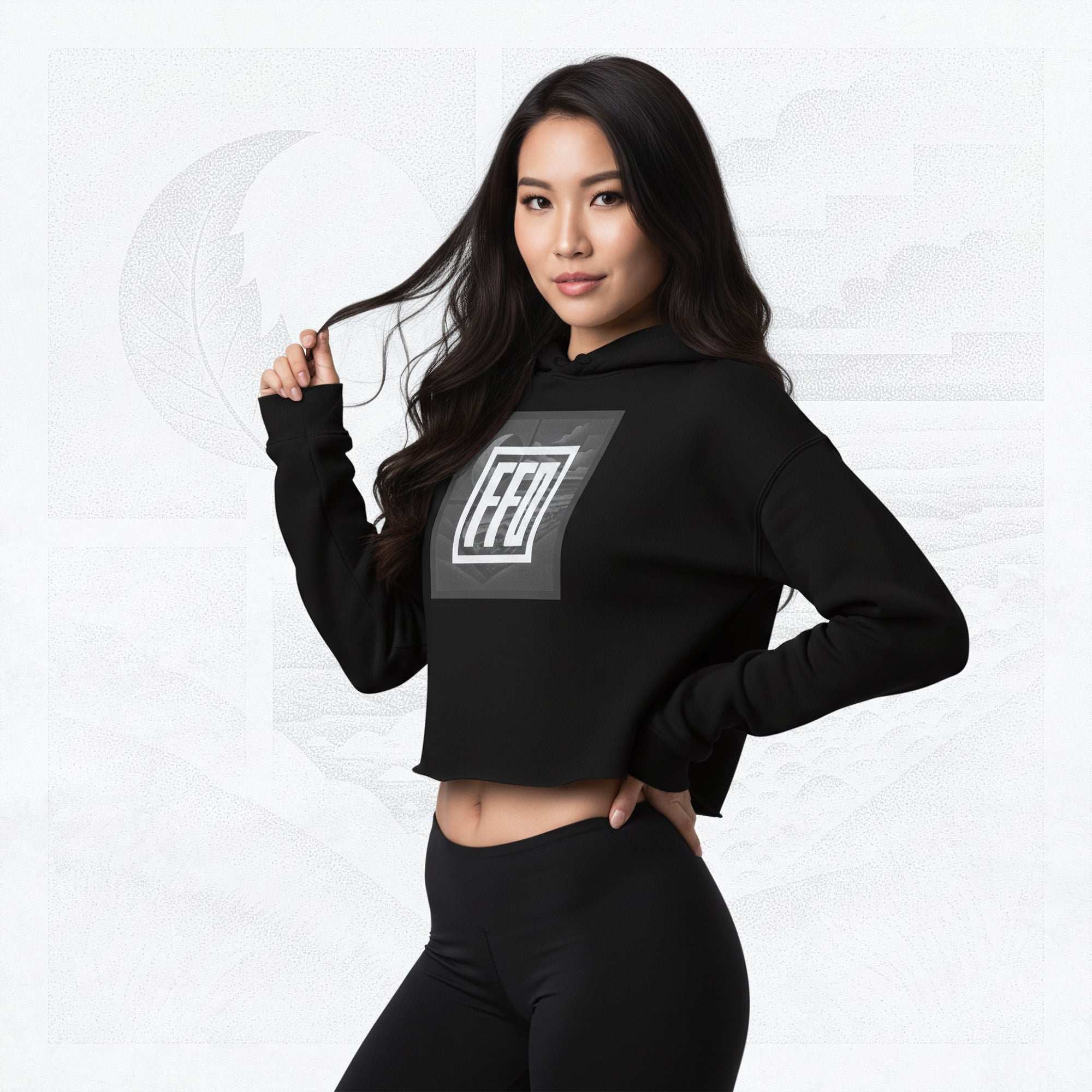 Women’s FrameEdge Crop Hoodie (No.08)