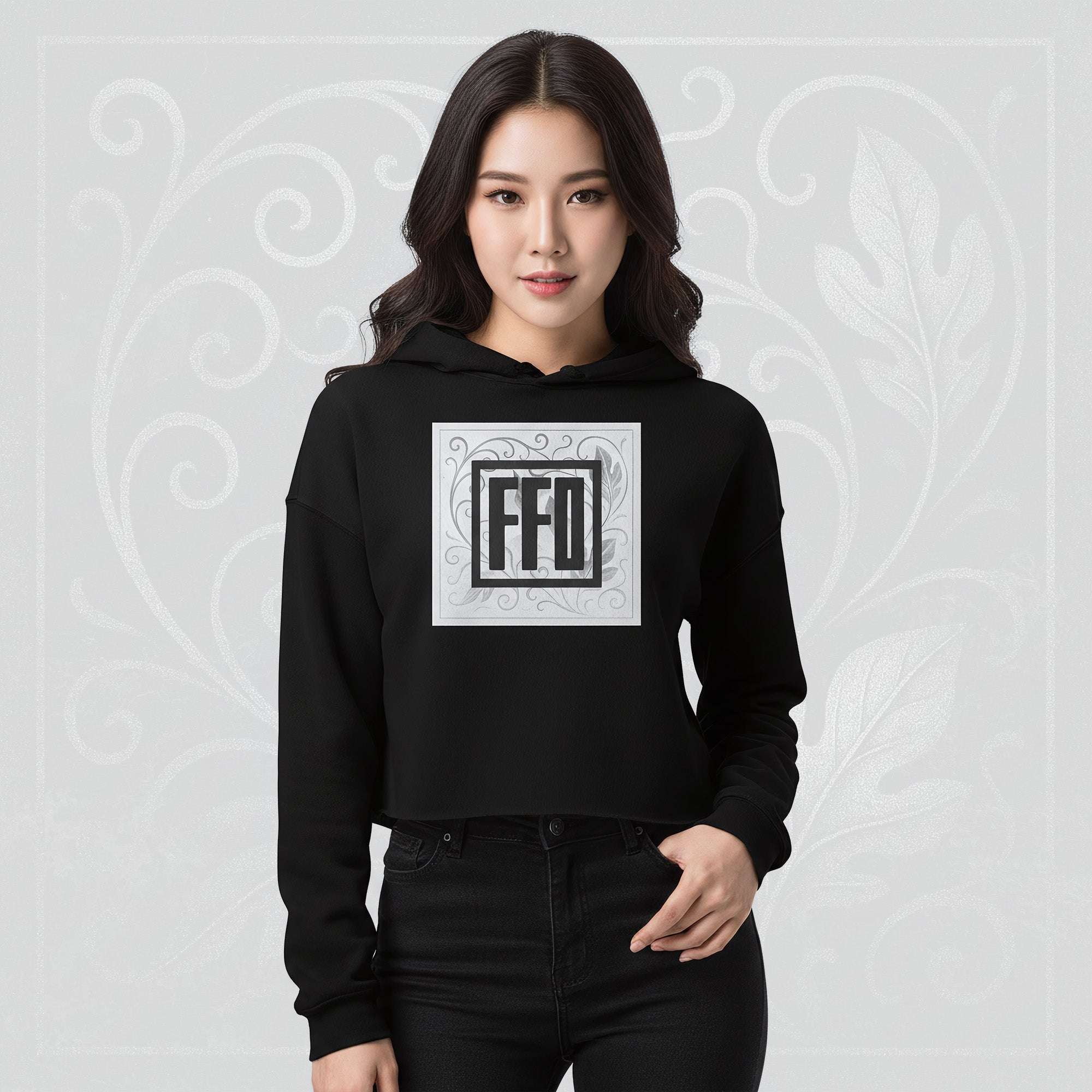 Women’s FrameEdge Crop Hoodie (No.12)