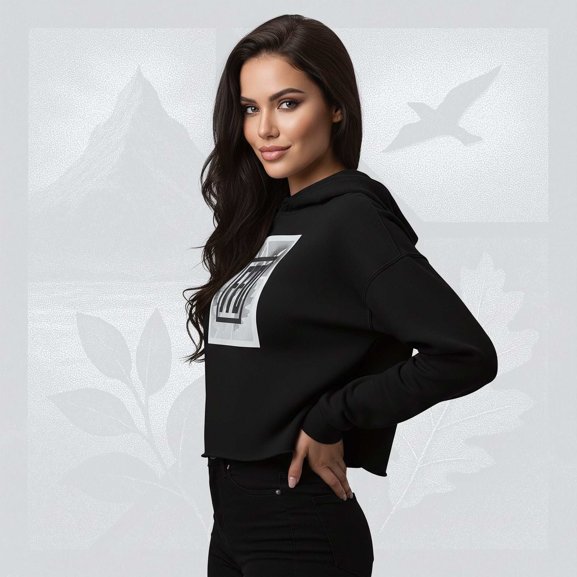 Women’s FrameEdge Crop Hoodie (No.13)