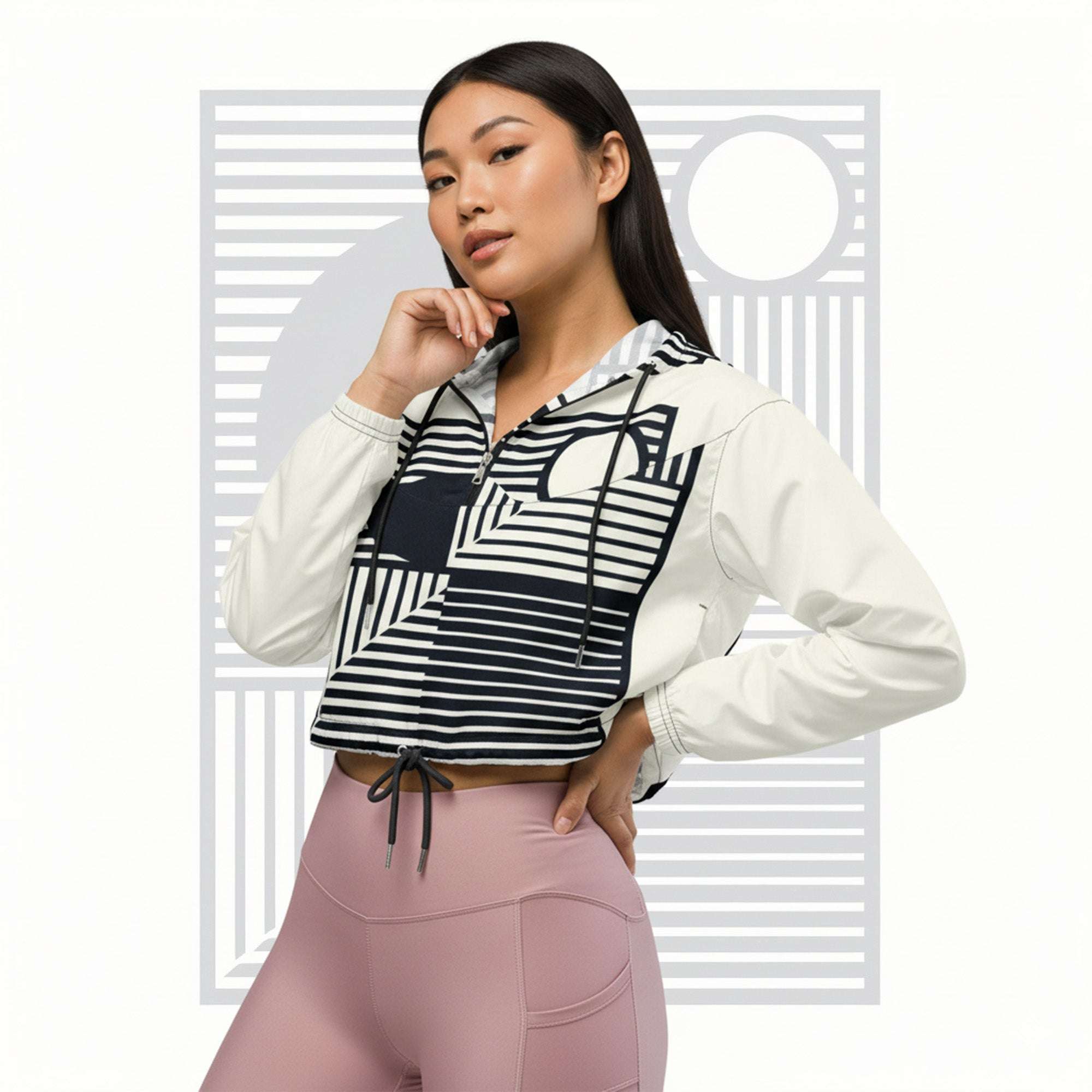 Women's ICN Cropped Windbreaker Print (No.03)