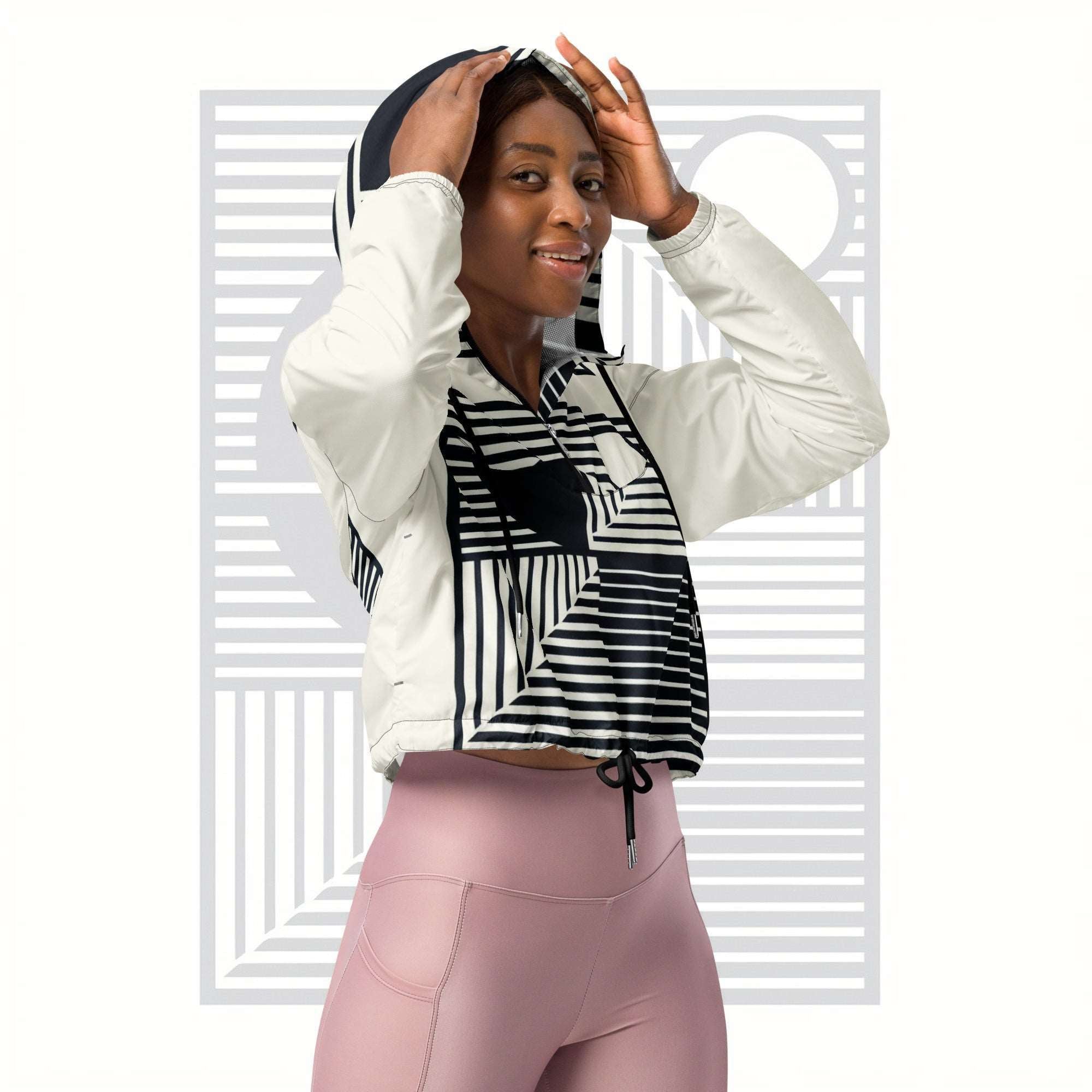 Women's ICN Cropped Windbreaker Print (No.03)