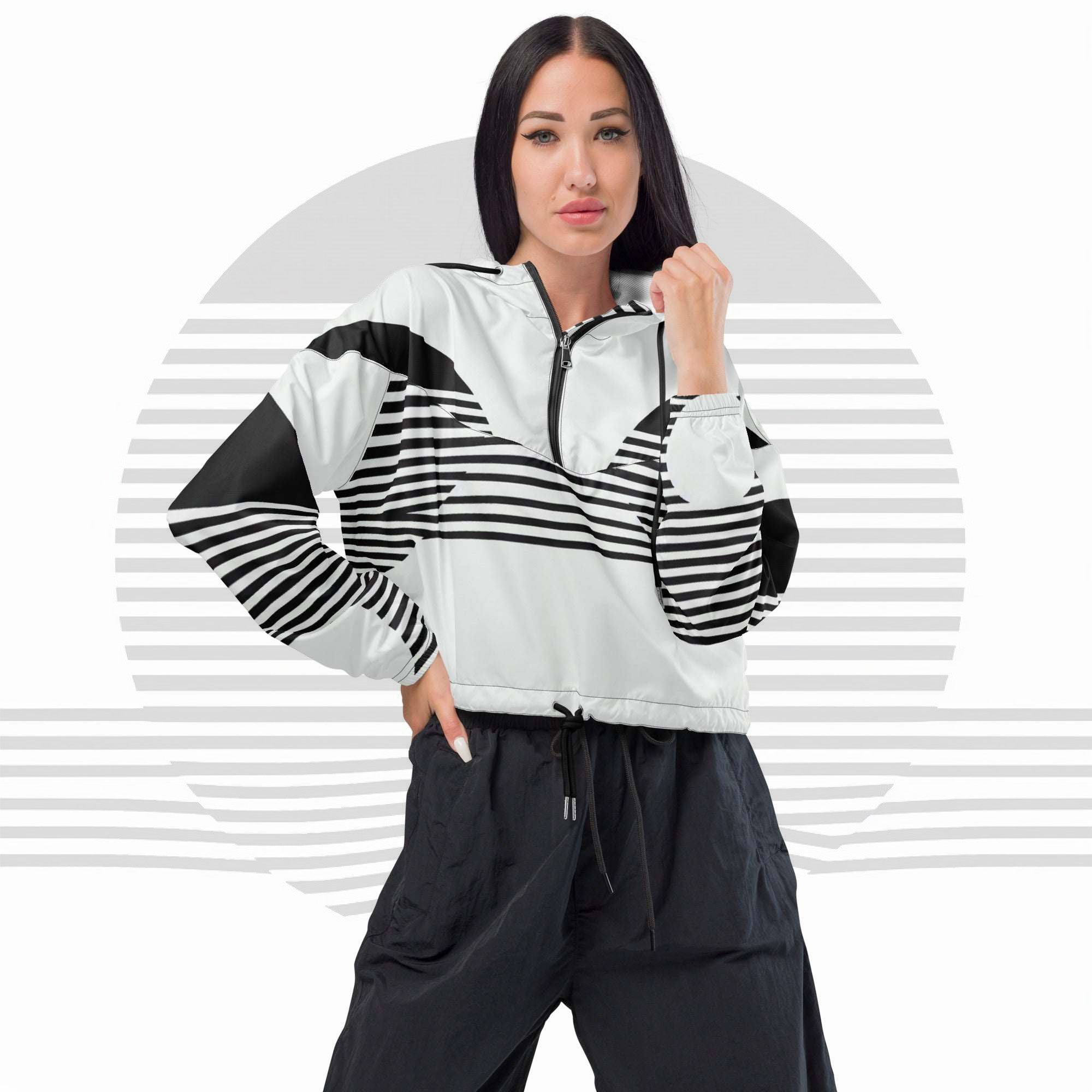 Women's ICN Cropped Windbreaker Print (No.05)