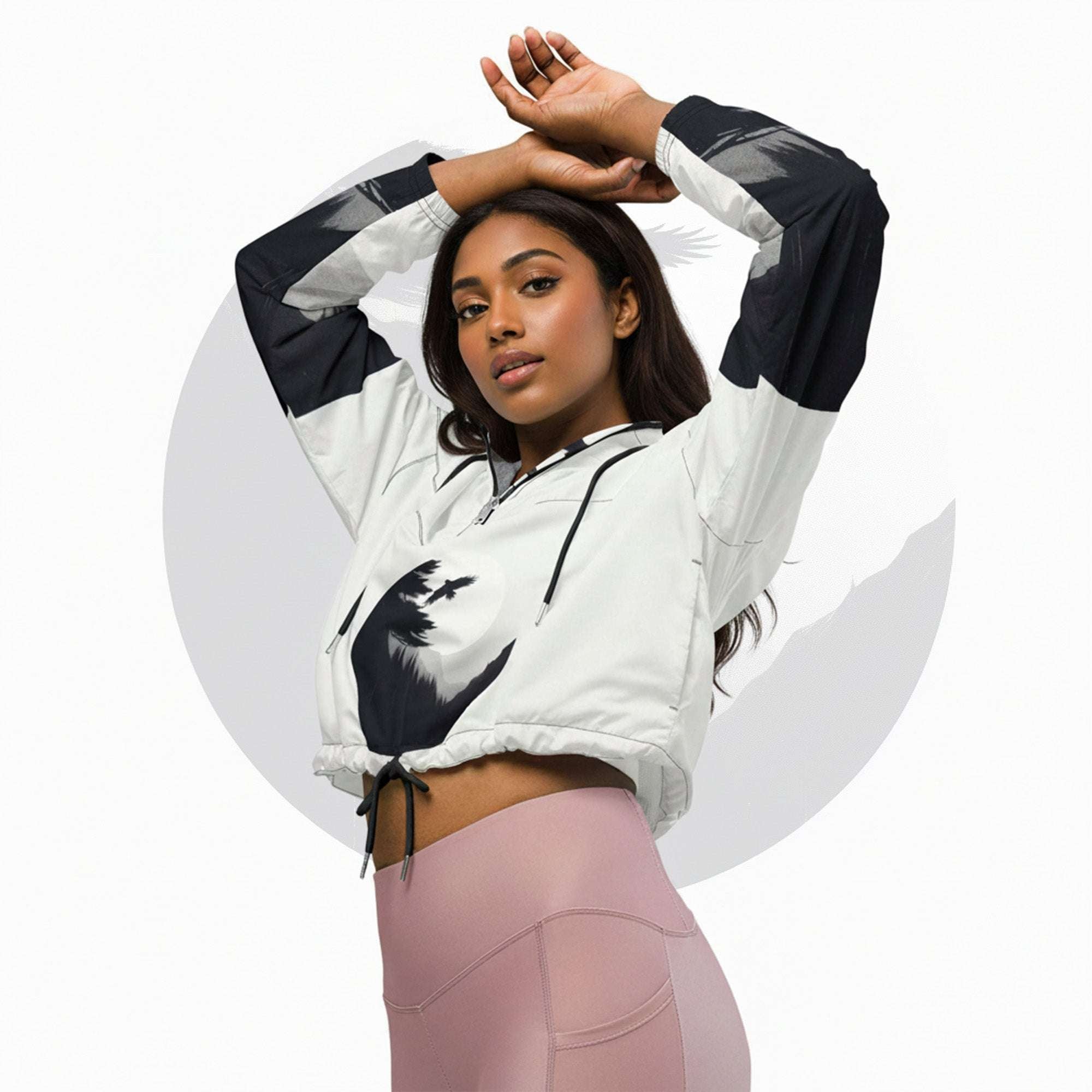 Women's ICN Cropped Windbreaker Print (No.07)