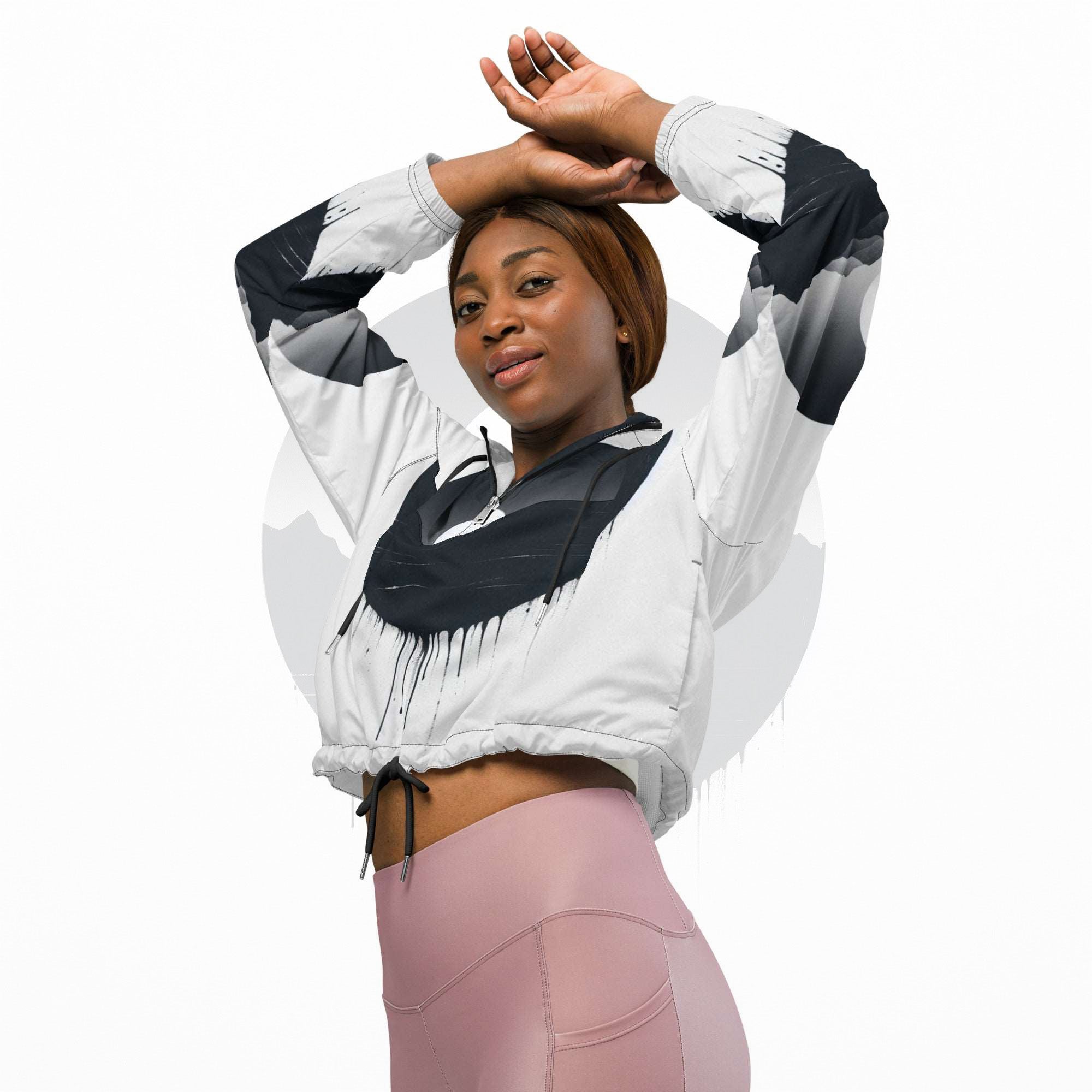 Women's ICN Cropped Windbreaker Print (No.08)