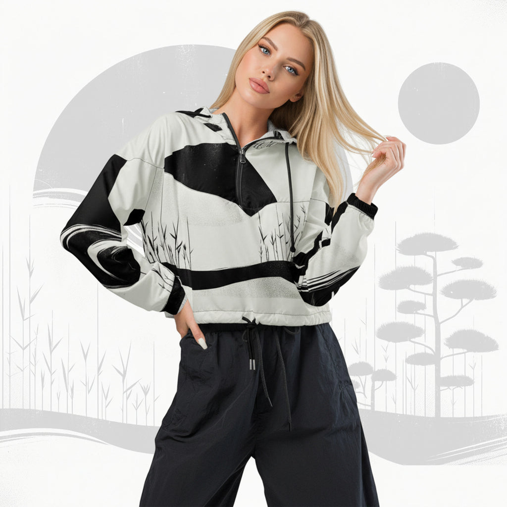 Women's ICN Cropped Windbreaker Print (No.09)