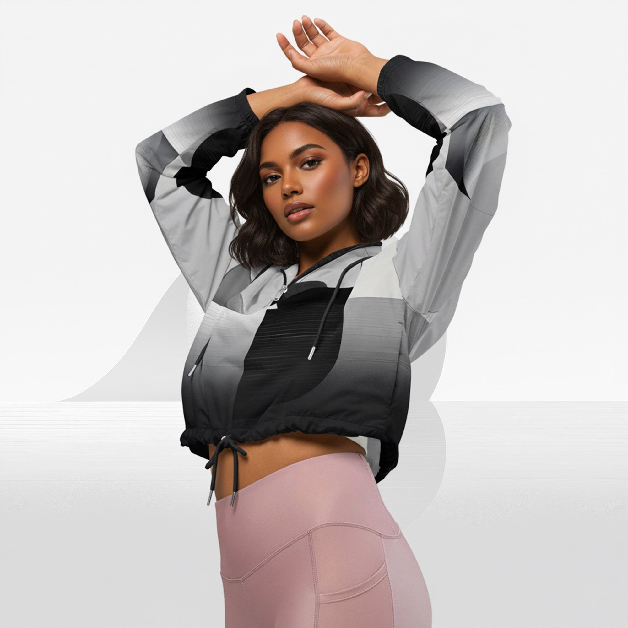 Women's ICN Cropped Windbreaker Print (No.15)