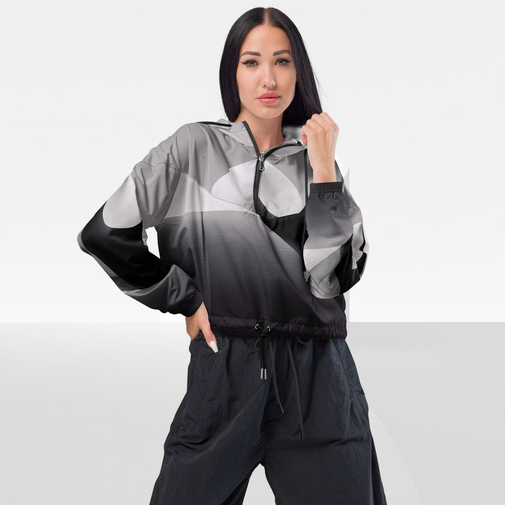 Women's ICN Cropped Windbreaker Print (No.17)