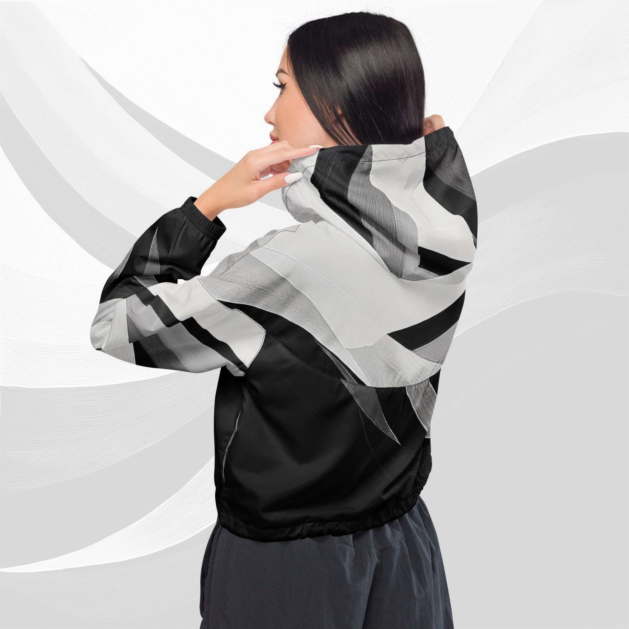 Women's ICN Cropped Windbreaker Print (No.18)