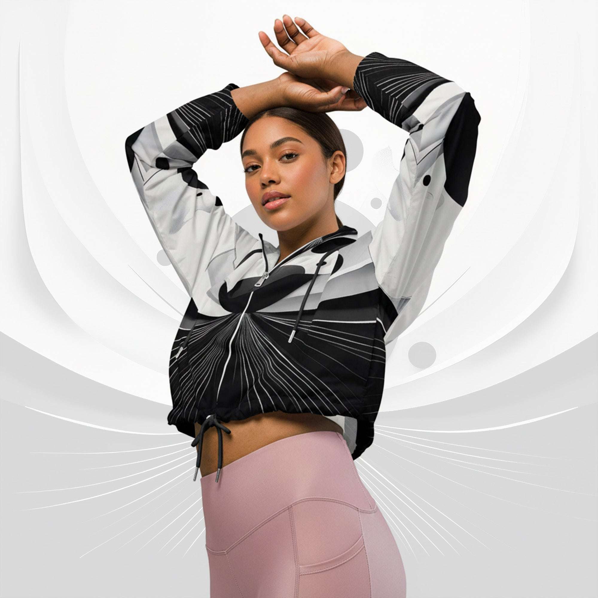 Women's ICN Cropped Windbreaker Print (No.19)