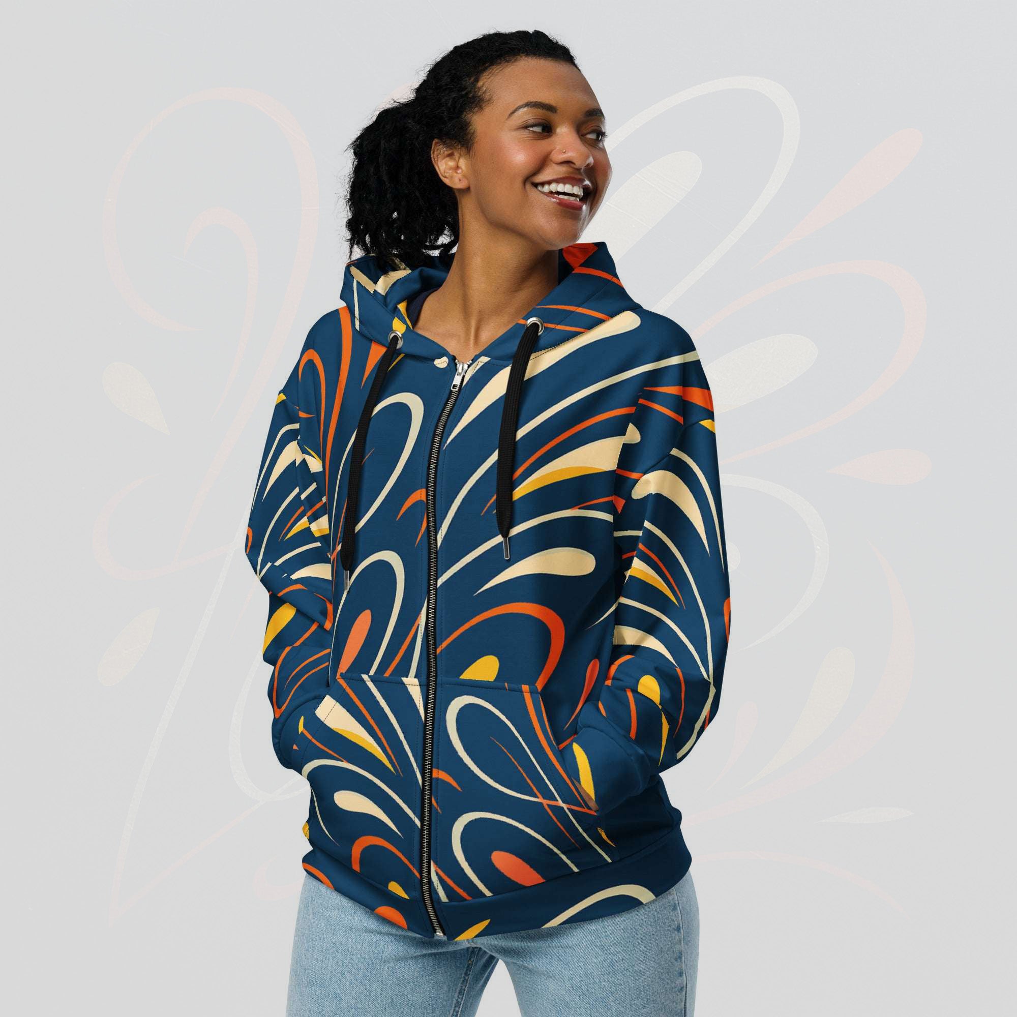 Women's Coral Canvas Hoodie (No.14)