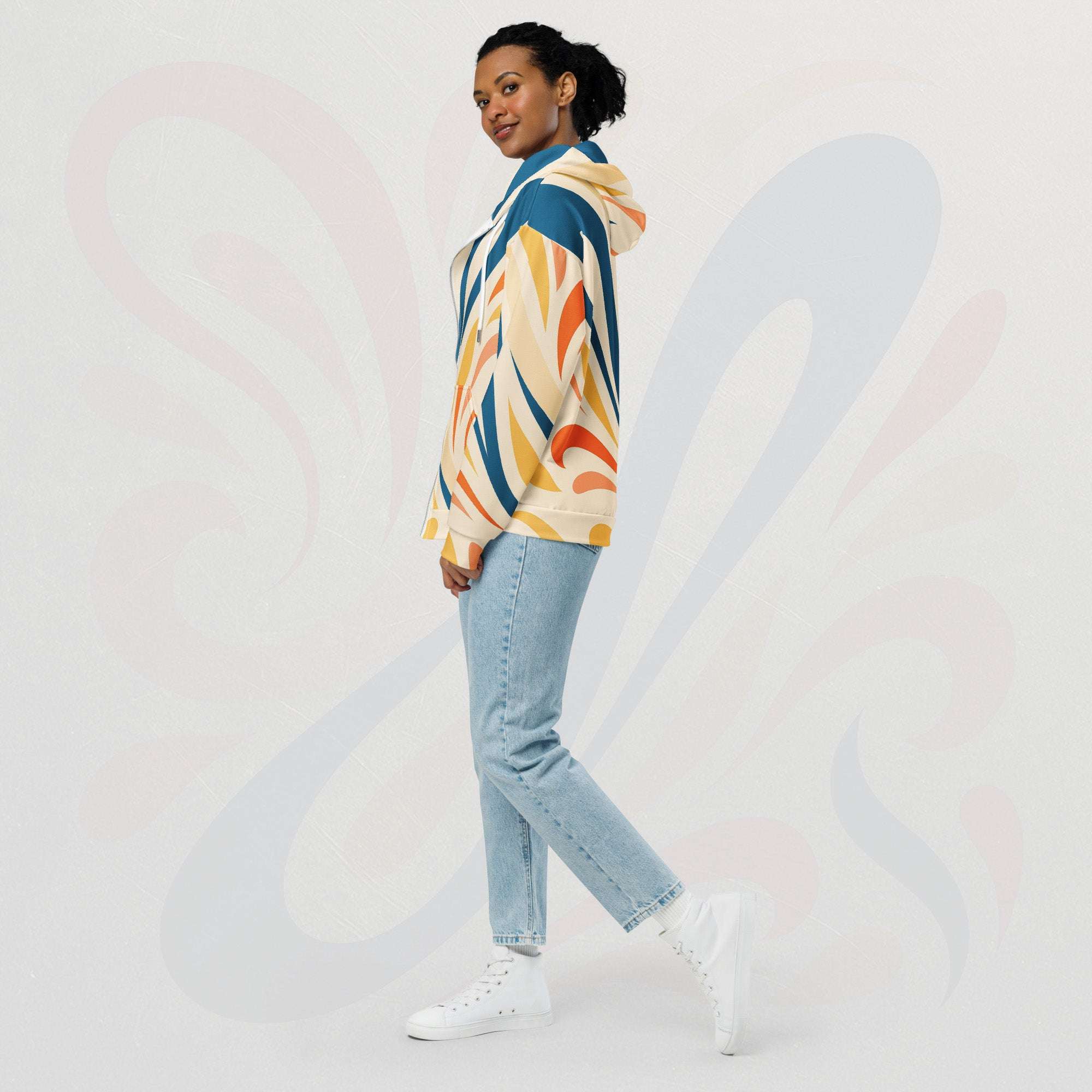 Women's Coral Canvas Hoodie (No.16)