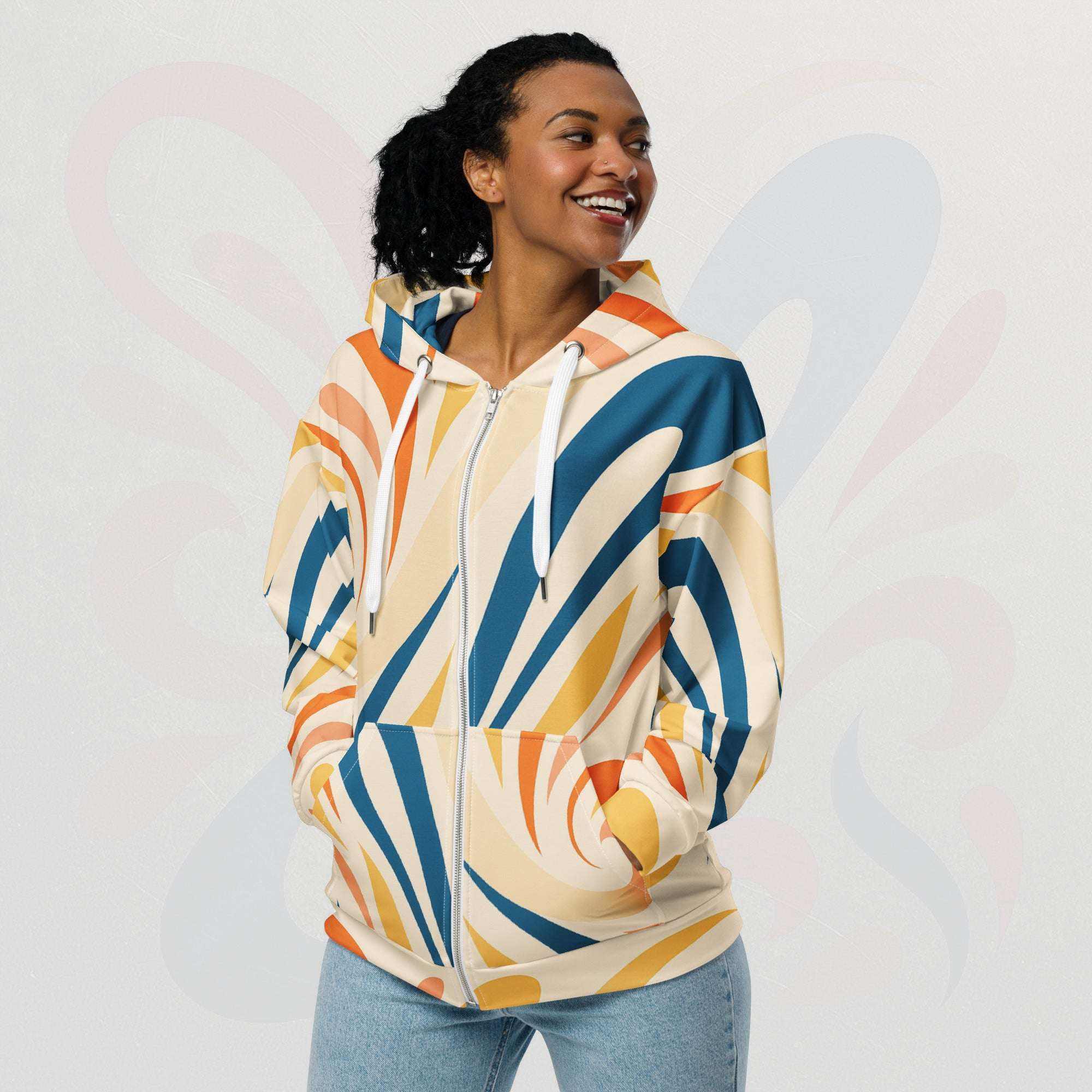 Women's Coral Canvas Hoodie (No.16)