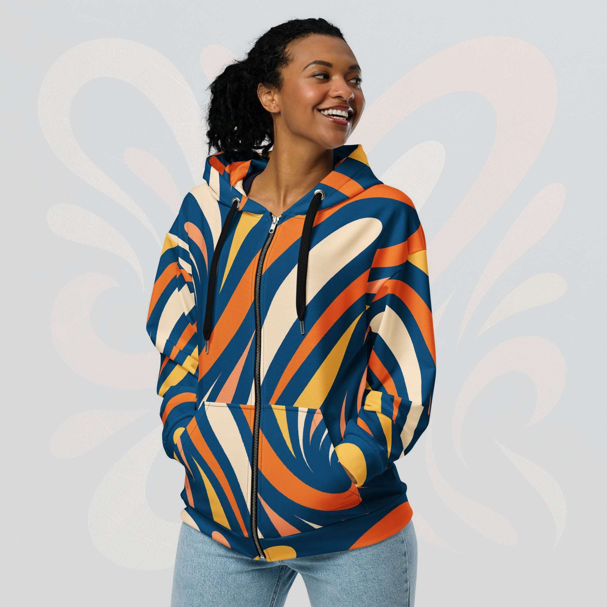 Women's Coral Canvas Hoodie (No.17)
