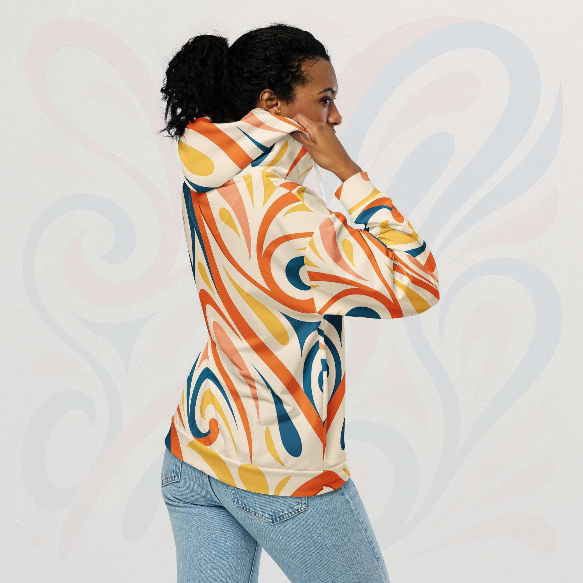 Women's Coral Canvas Hoodie (No.19)