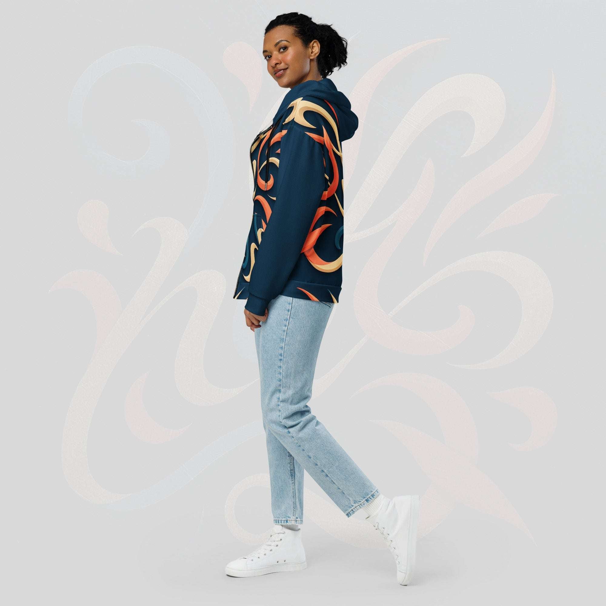 Women's Coral Canvas Hoodie (No.04)