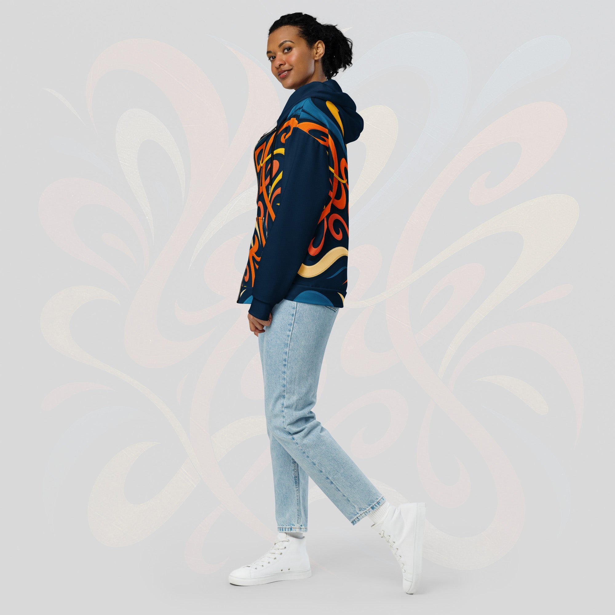 Women's Coral Canvas Hoodie (No.06)