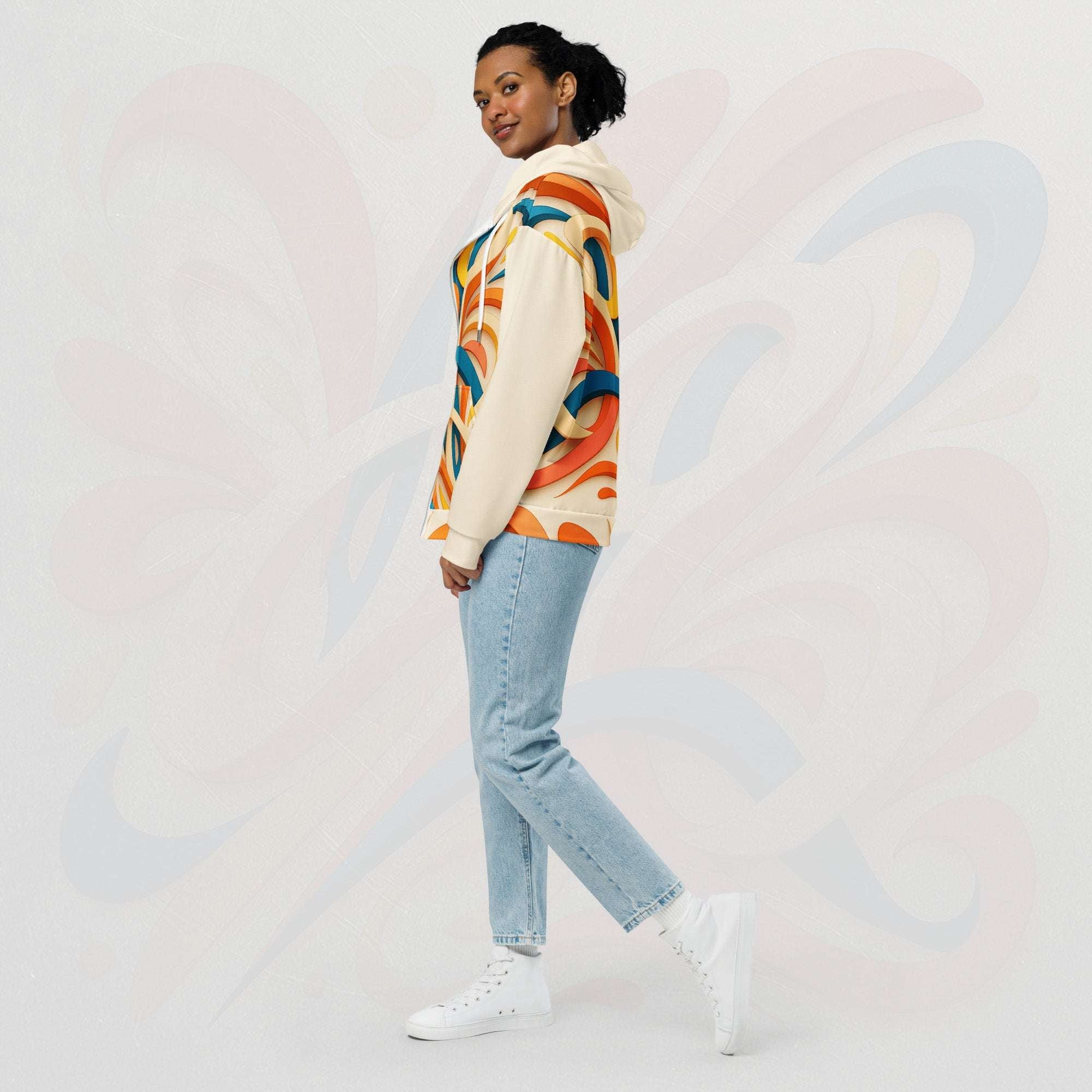 Women's Coral Canvas Hoodie (No.05)