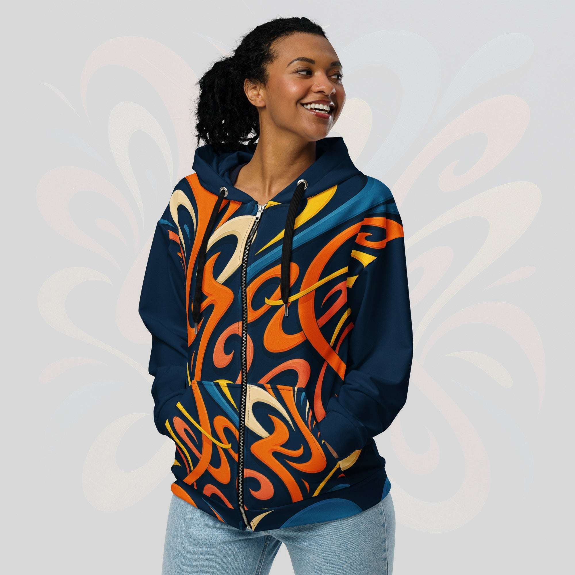 Women's Coral Canvas Hoodie (No.06)