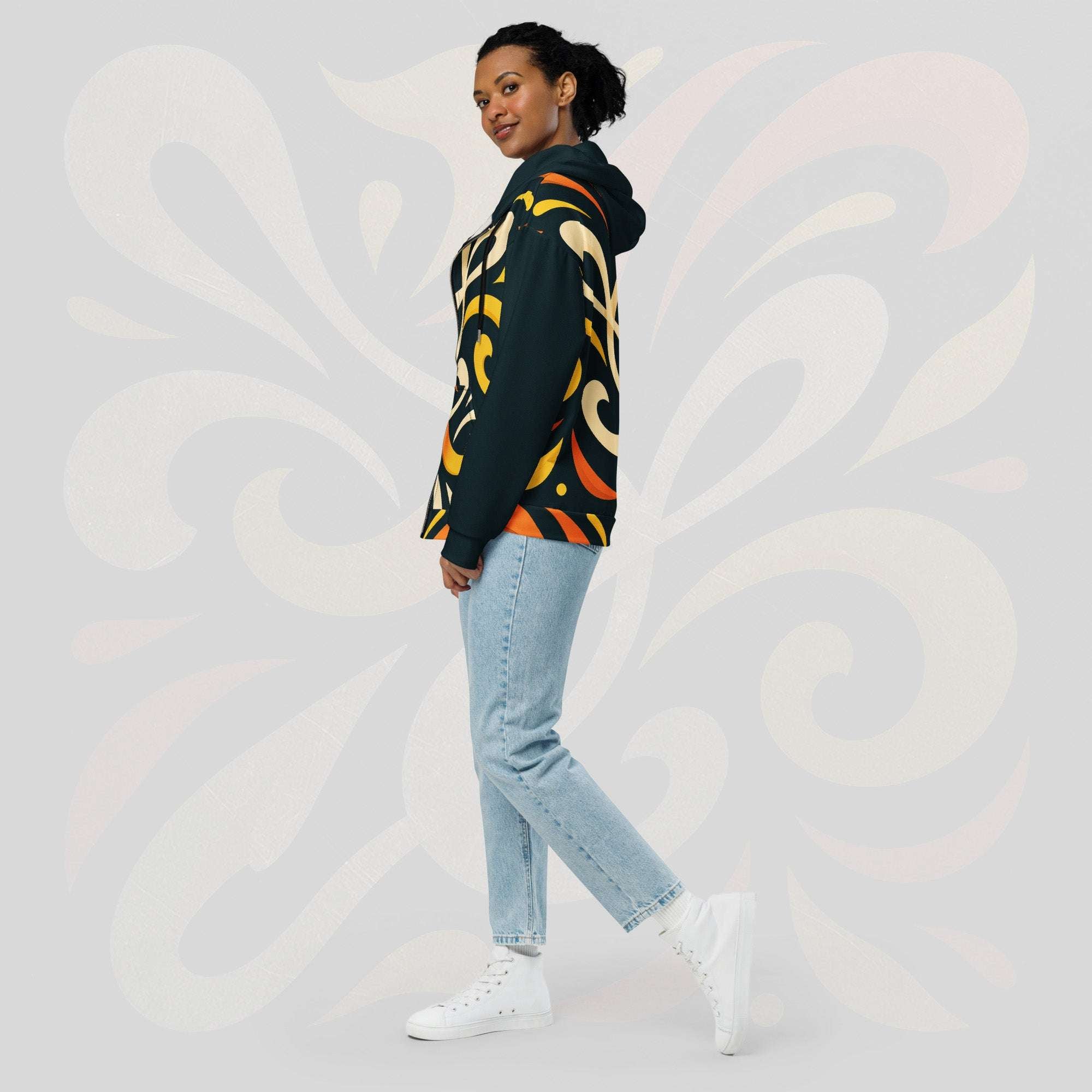 Women's Coral Canvas Hoodie (No.09)