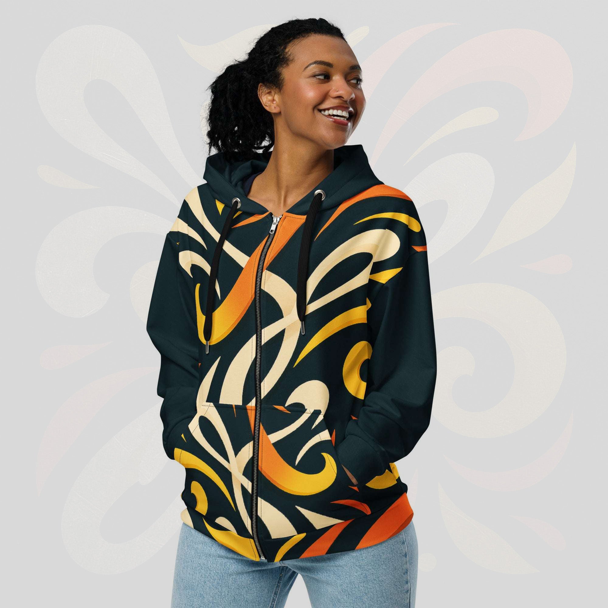 Women's Coral Canvas Hoodie (No.09)